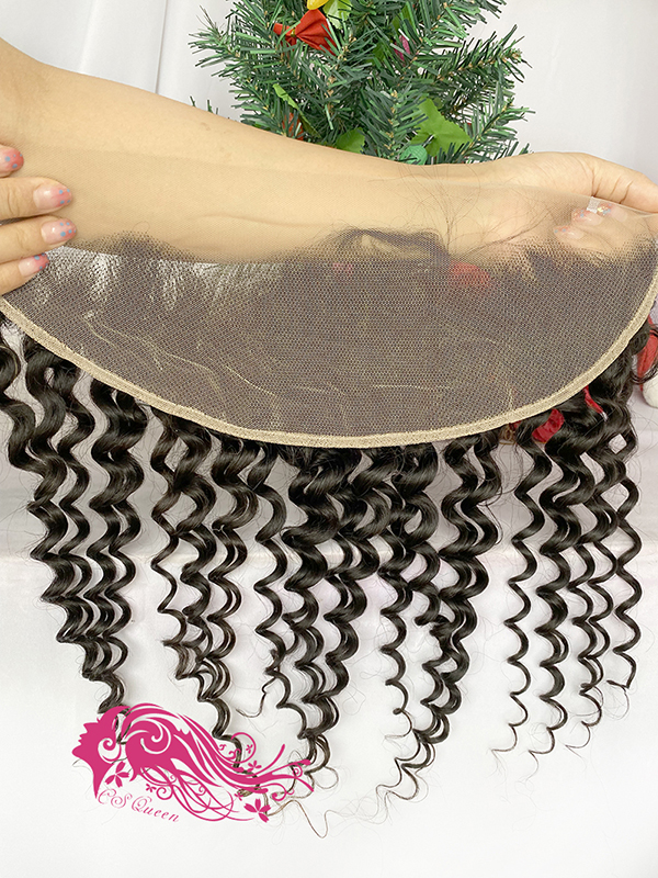 Csqueen Mink hair Exotic Wave 13*4 Transparent Lace Frontal Free Part 100% Unprocessed Hair